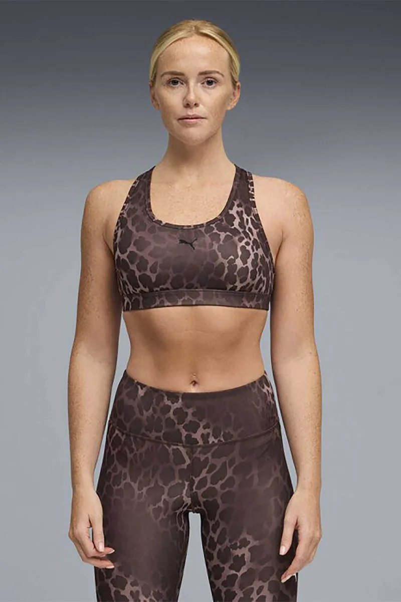 Puma γυναικείο μπουστάκι με animal print "4keeps" - 528511 Καφέ