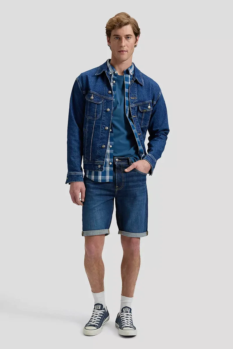 Lee® ανδρική βερμούδα denim πεντάτσεπη - 112377689 Denim Blue Σκούρο