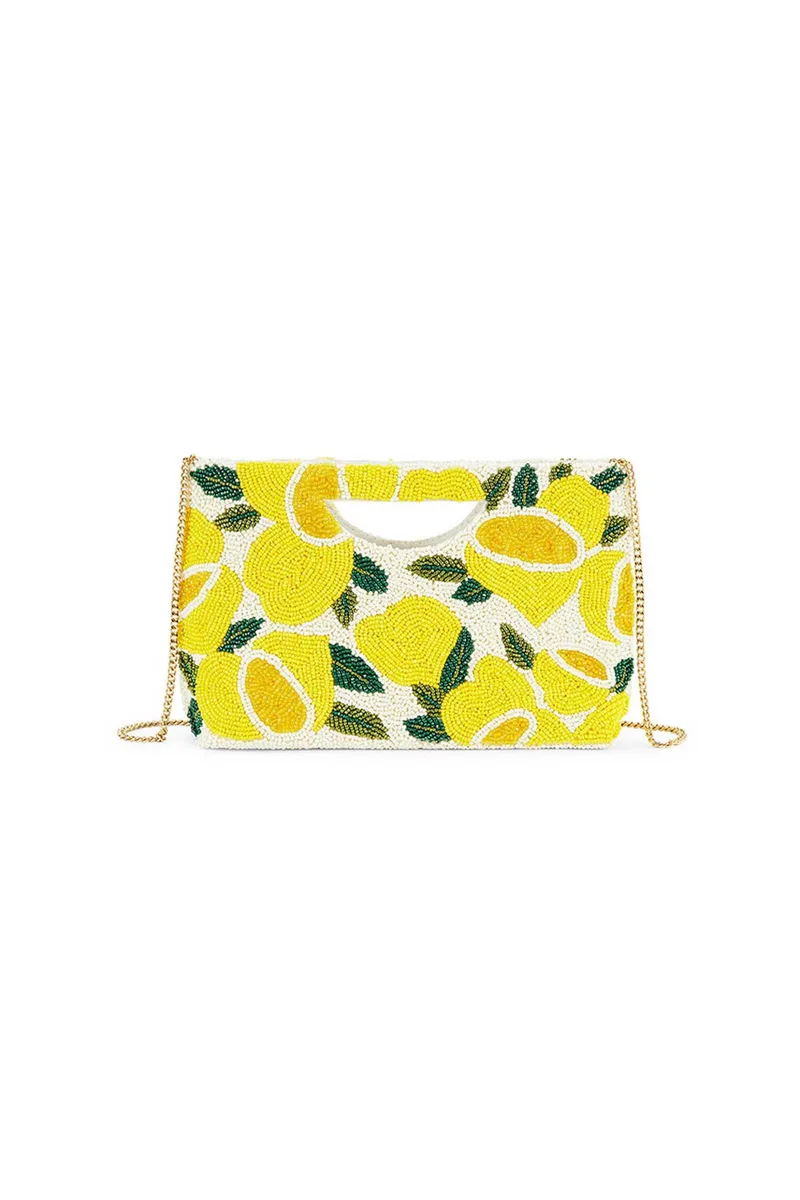 Wild Paris γυναικείο clutch με κέντημα "Limona" - LIMONA/SS26 Κίτρινο