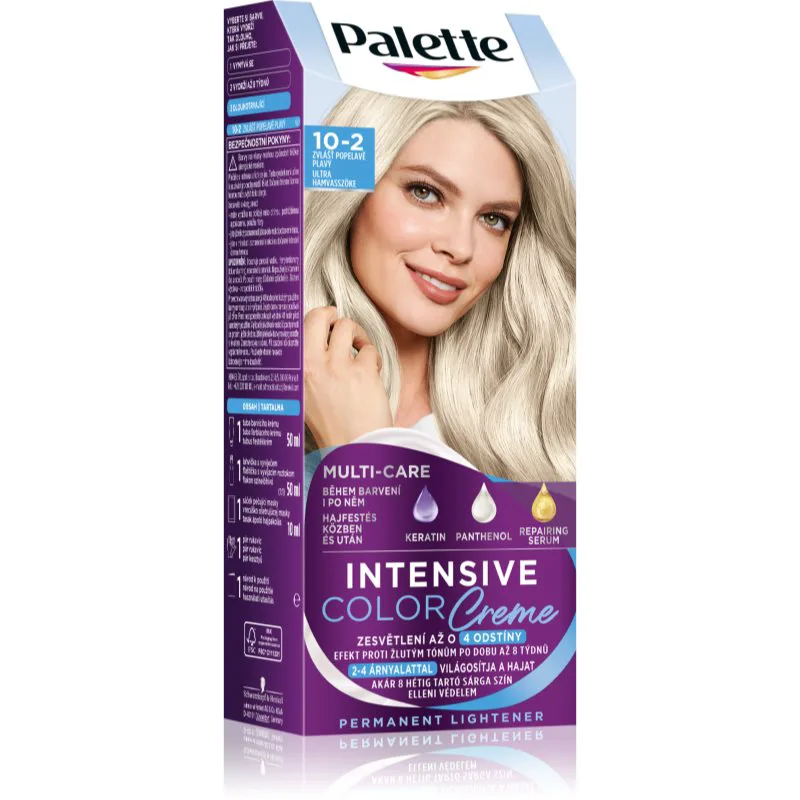 Schwarzkopf Palette Intensive Color Creme μόνιμη βαφή μαλλιών απόχρωση 10-2 (A10) Ultra Ash Blonde 1 τμχ