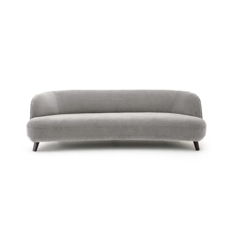 Πενταθέσιος καναπές από βελούδο stonewashed Rosebury Μ107xΠ240xΥ75cm