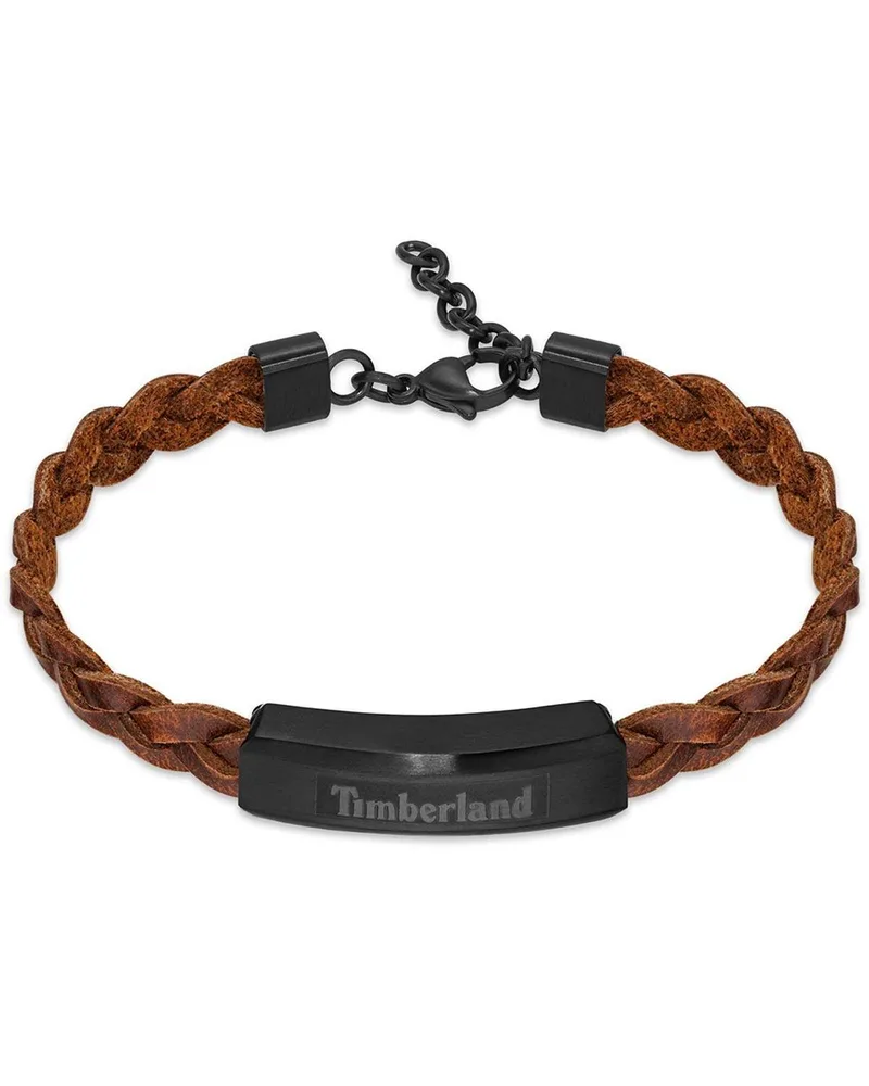 TIMBERLAND Βραχιόλι από ανοξείδωτο ατσάλι & δέρμα Brown TDAGB0002101