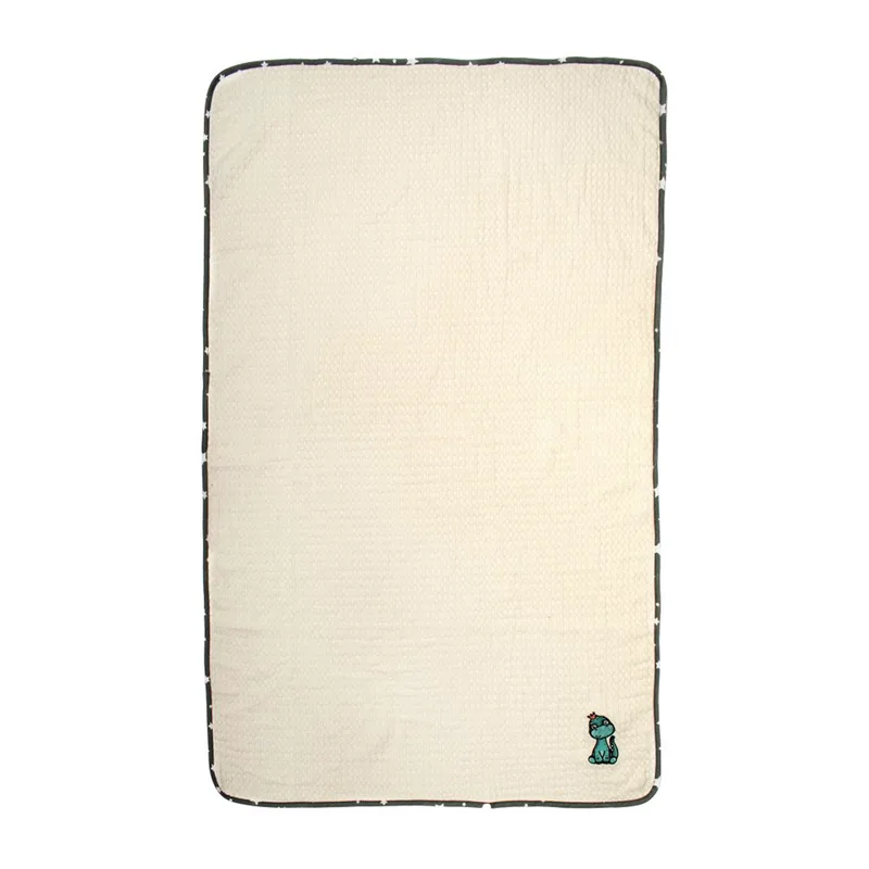 Κουβέρτα Πικέ Αγκαλιάς (80x110) Dimcol Dinosaur 181 Ecru-Grey