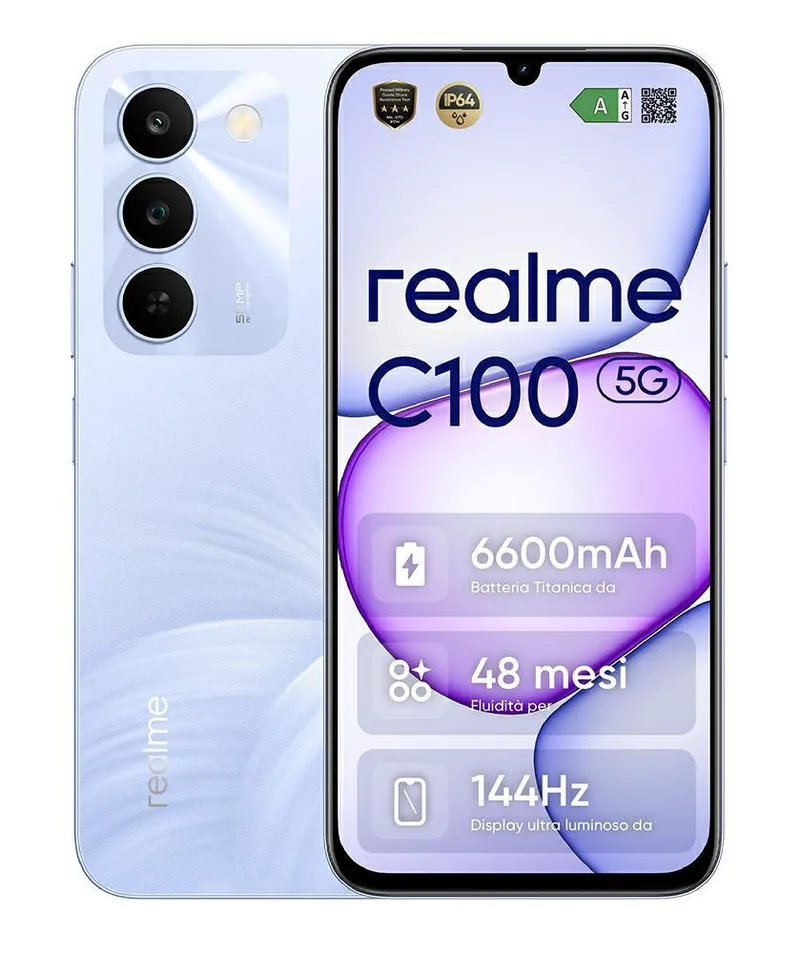 Realme C100 4GB RAM 128GB Storage 6.8" Blooming Purple Dual SIM ITA