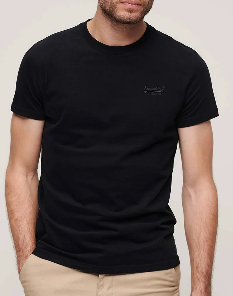 SUPERDRY ESSENTIAL LOGO EMB TEE ΜΠΛΟΥΖΑ ΑΝΔΡΙΚΟ M1011245M-16A TotalBlack