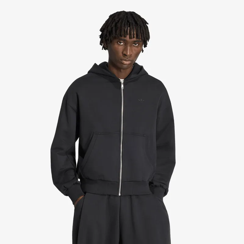 Φούτερ adidas Premium Essentials Cropped Full Zip Black XXL