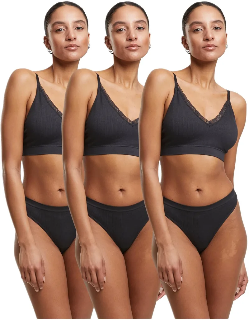 Ladies Rip Tanga 3-Pack Urban Classics TB7671B-01203 blk/blk/blk