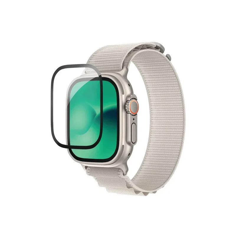AmazingThing Radix Tempered Glass Impact Shield Black Apple Watch 49mm