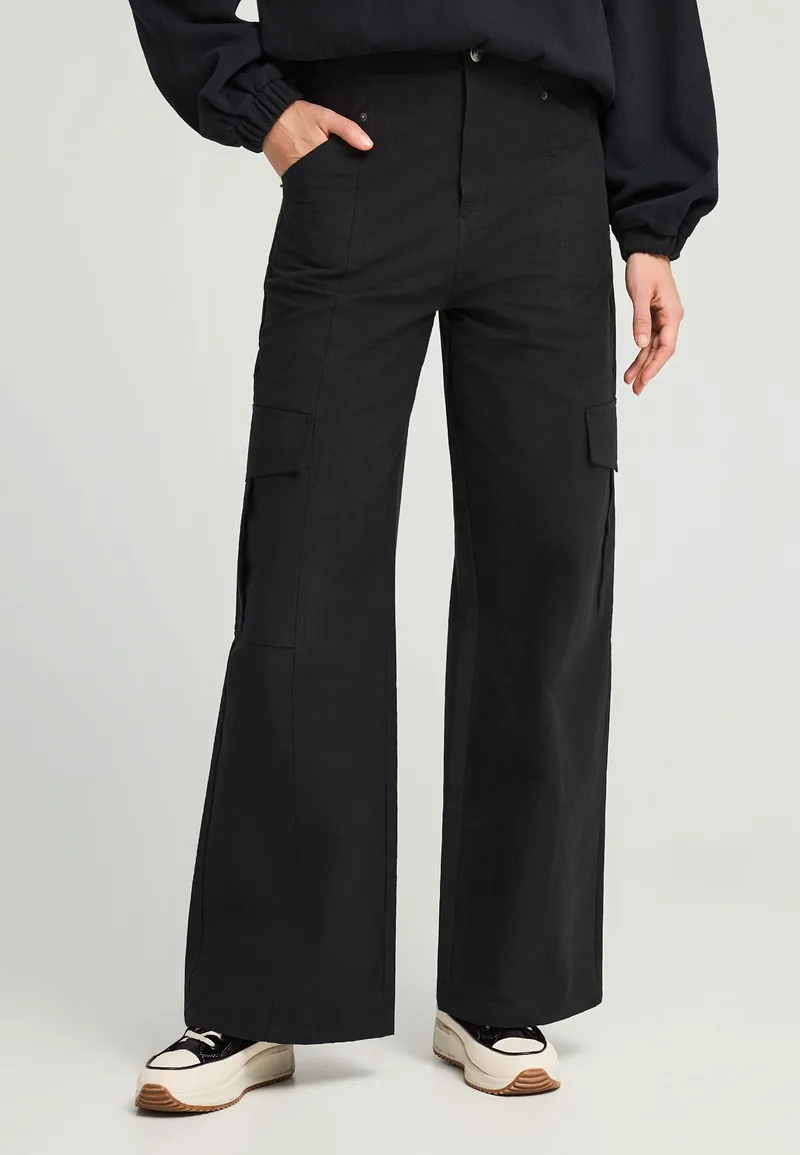 Wide leg cargo παντελόνι