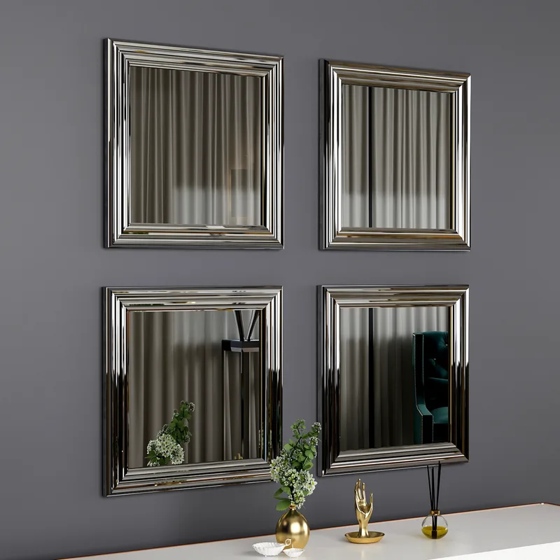 Σετ Καθρέφτη (4 Τεμάχια) Loza - Silver 116Sam1127 (40x40x3)