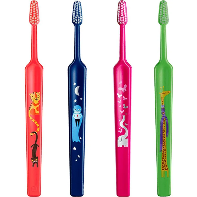 TePe Kids Extra Soft Toothbrush 3+ Years Οδοντόβουρτσα με Μικρή Κωνική Κεφαλή & Πολύ Μαλακές Ίνες Κατάλληλη για τα Πρώτα Δόντια 4 Τεμάχια - Multicolor 11