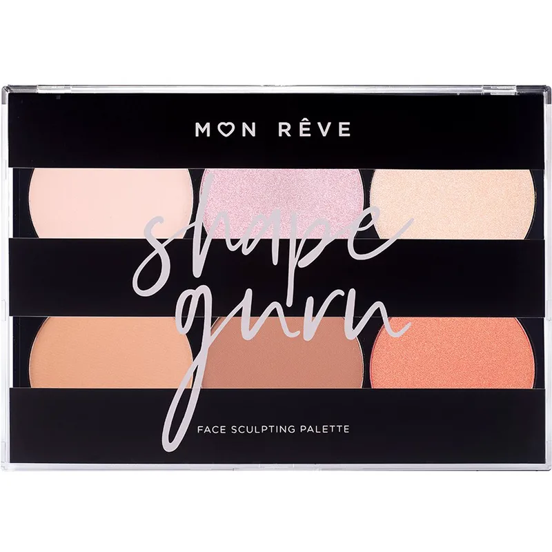 Mon Reve Shape Guru Face Sculpting Palette Παλέτα Σμίλευσης Προσώπου με Highlighter, Contour & Blush 1 Τεμάχιο - 01 Light