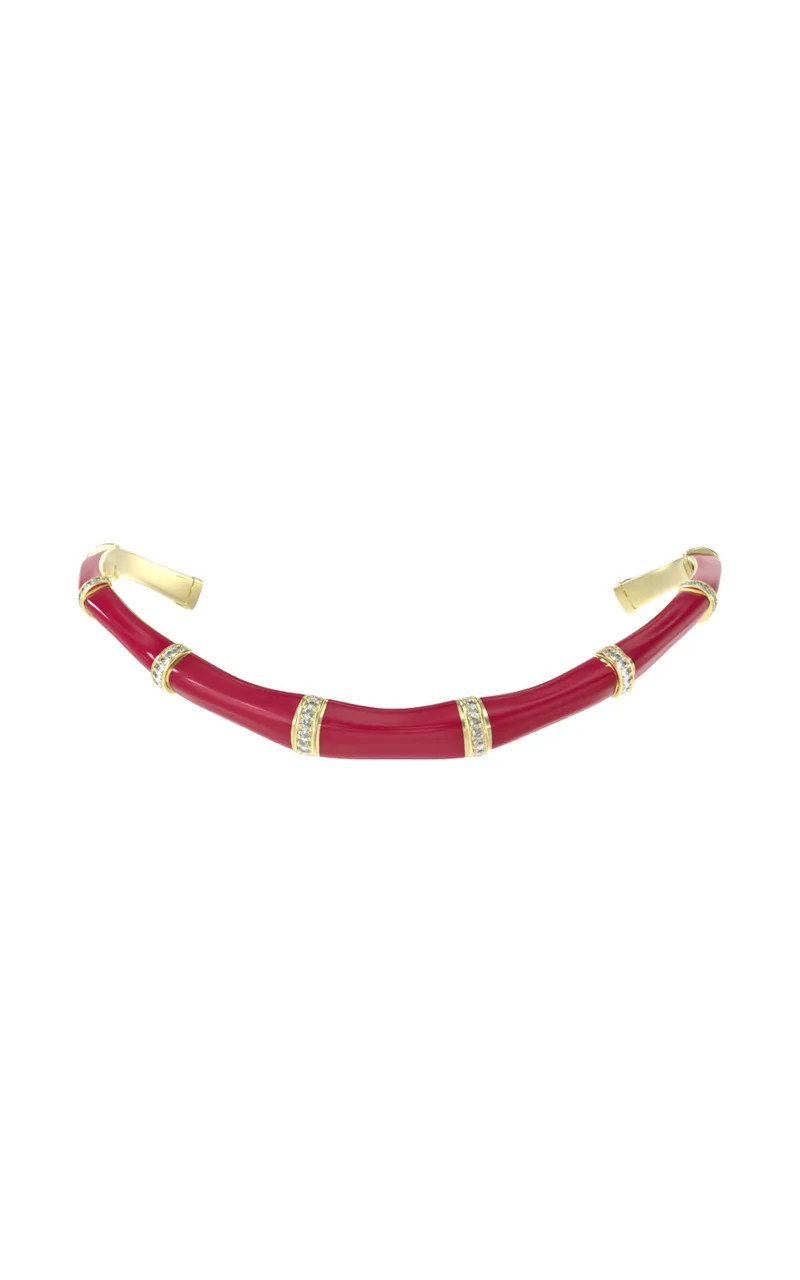 GUESS STEEL BAMBOO JUBN05155JWYGRDT/U Κολιέ Δίχρωμο Με Πέτρες