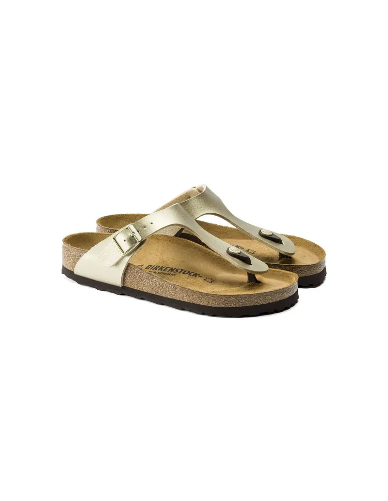 Birkenstock Gizeh BirkoFlor Χρυσό women's flipflops narrow 1016109