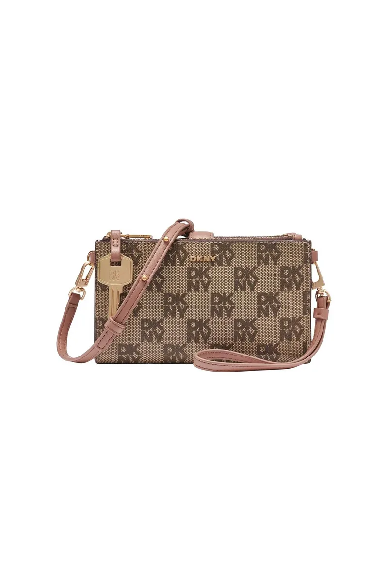 DKNY γυναικείο τσαντάκι clutch "Alanna" - R5456N80 Καφέ