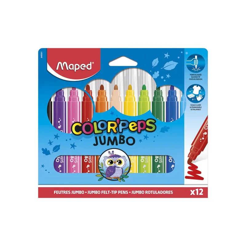 Μαρκαδόροι Maped Color Pep's Maxi Πλενόμενοι 12 Χρώματα 846901