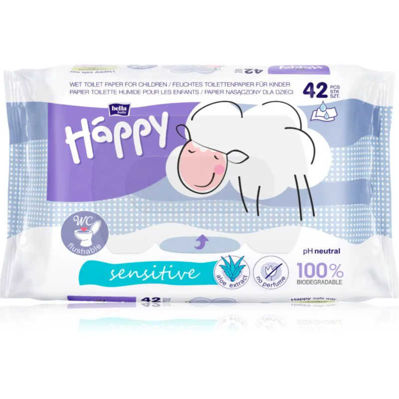 BELLA Baby Happy Sensitive υγρό χαρτί υγείας για παιδιά 42 τμχ