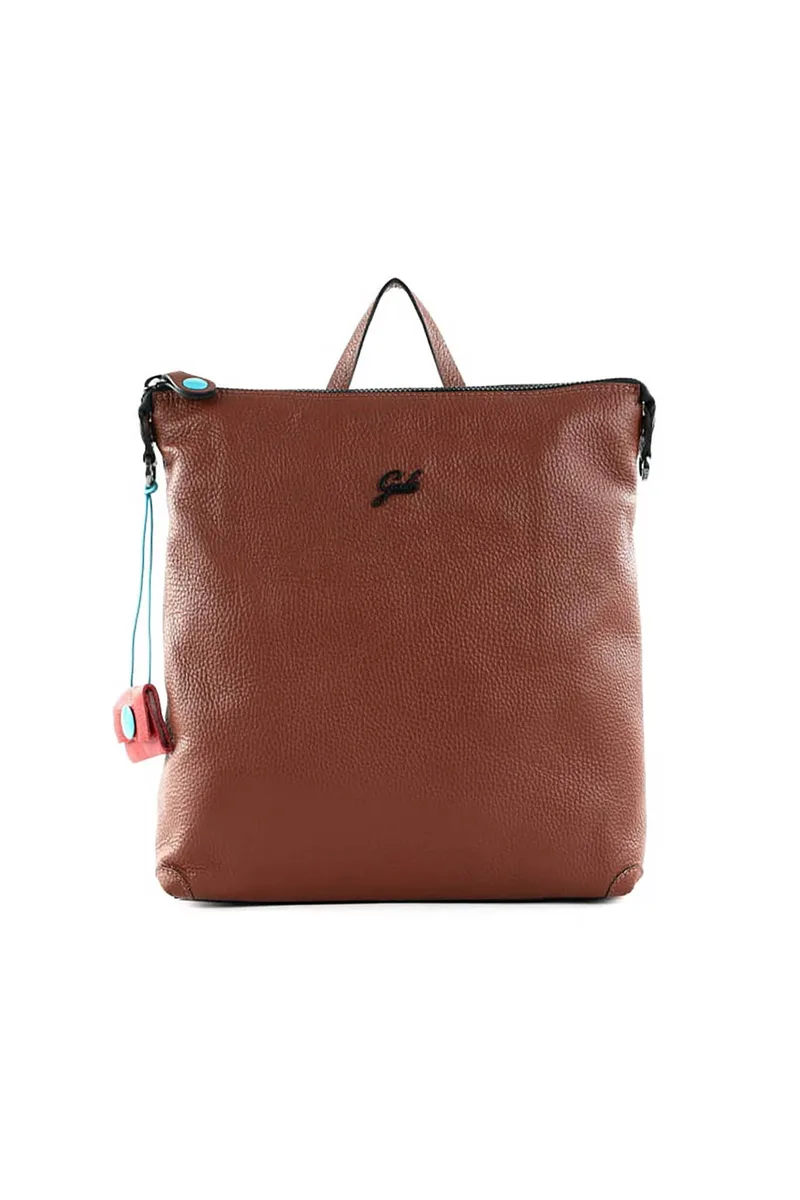Gabs γυναικείο δερμάτινο backpack μονόχρωμο με μεταλλικό λογότυπο "Lolita M" - G007070T2X2428 Κεραμιδί