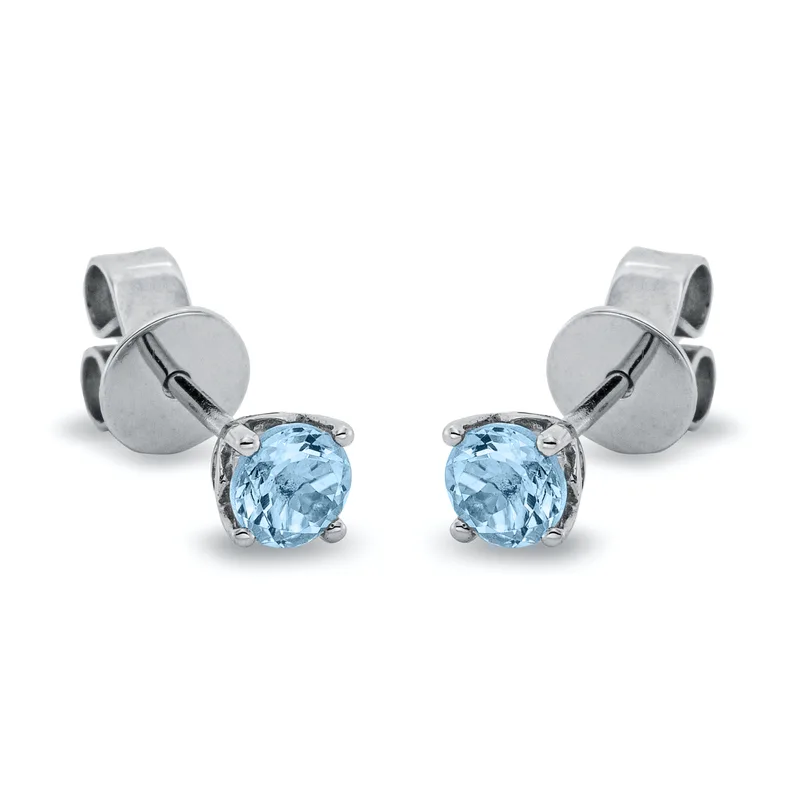 Diamond Group Σκουλαρίκια με Τοπαζ Sky Blue από Λευκό Χρυσό 18 Καρατίων SK2659