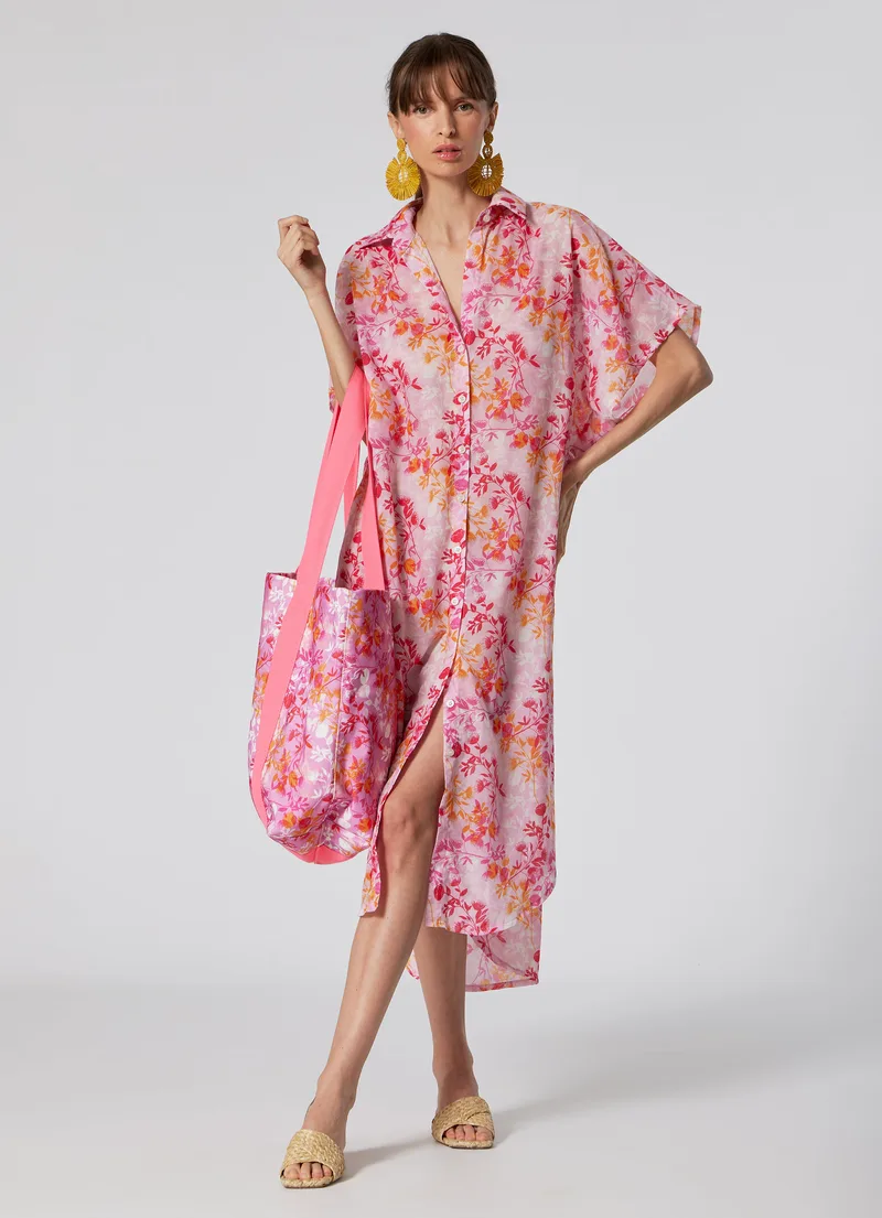 WOMEN’S LONGSHIRT DRESS BOTANICAL LILLAC