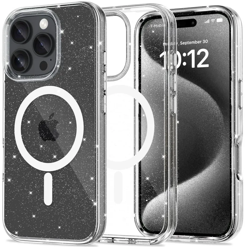 Σκληρή Διάφανη Θήκη MagSafe - Apple iPhone 16 Pro Max - Tech-Protect FlexAir Hybrid - Glitter (5906302311453)