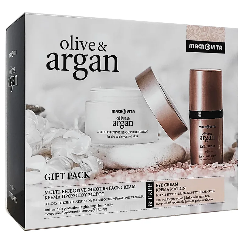 Macrovita Promo Olive & Argan Multi-Effective 24Hours Face Cream Dry-Dehydrated 50ml & Δώρο Eye Cream 15ml