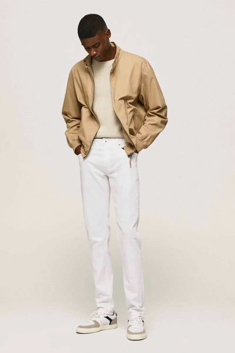 Pepe Jeans ανδρικό τζην παντελόνι πεντάτσεπο με maxi τσέπες στο πίσω μέρος Tapered Leg "Stanley" - PM206326TA22 Λευκό