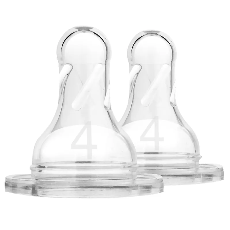 Dr. Brown's Natural Flow Options+ Level 4 Silicone Teat Θηλή Σιλικόνης Γρήγορης Ροής για Μπιμπερό με Στενό Λαιμό 9m+, 2 Τεμάχια, Κωδ 313ELX