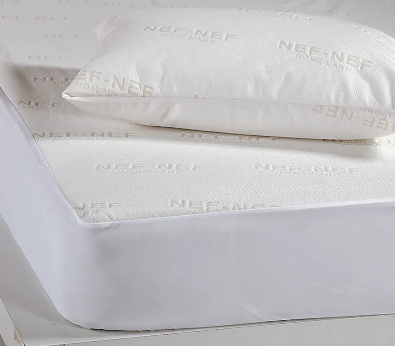 Αδιάβροχο Επίστρωμα Υπέρδιπλο 160x200+30 Nef Nef White Linen Ζακαρ/Pu Λευκό (160x200+30)