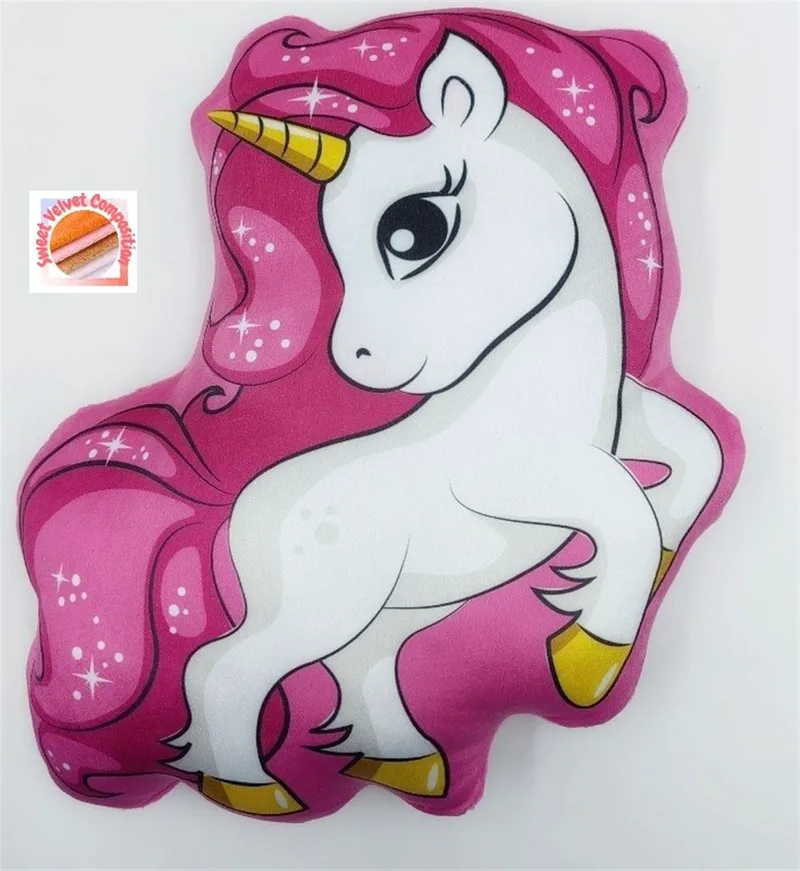 Μαξιλάρι 3D Dimcol Unicorn 06 35 cm Ροζ 100% Velboa