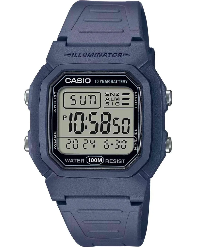 CASIO Collection Chronograph - W-800H-2AVES, Blue case with Blue Rubber Strap