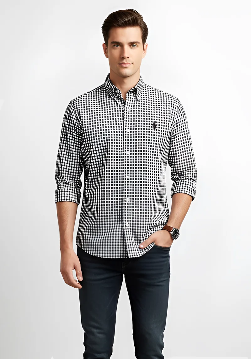 Polo Ralph Lauren Πουκάμισο της σειράς Check - 710953644 002 Nero/Blanc