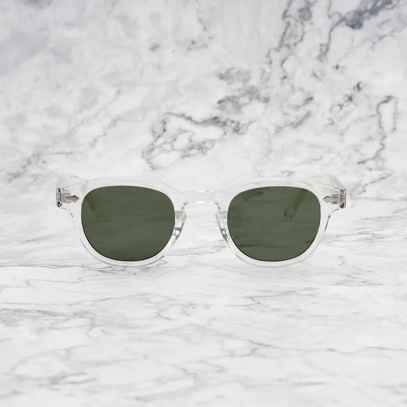 JOHNNY CLEAR Tinted Sunglasses | Clear | Green Shades | Explicit Poets Sunglasses