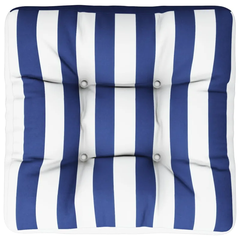 vidaXL Μαξιλάρι Παλέτας Μπλε & Λευκό Ριγέ 60 x 60 x 12 εκ. Υφασμάτινο