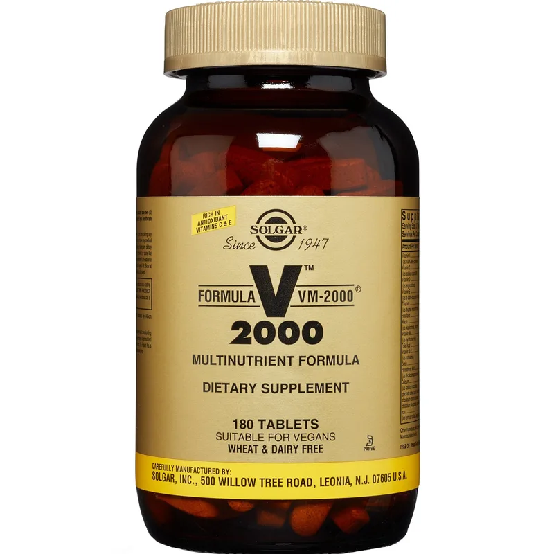 Solgar Formula VM-2000 Συμπλήρωμα Διατροφής Πολυβιταμινών, Μετάλλων & Ιχνοστοιχείων για Ενέργεια, Τόνωση, Πνευματική Διαύγεια & Δυνατό Ανοσοποιητικό 180tabs