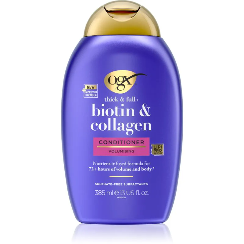 OGX Biotin & Collagen πυκνωτικό κοντίσιονερ για όγκο μαλλιών 385 ml
