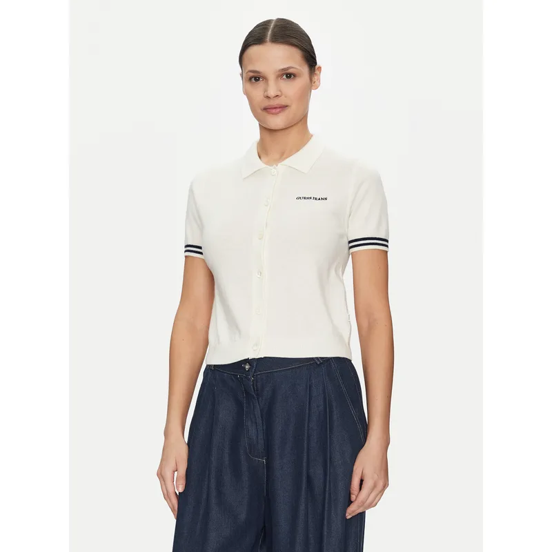 Guess Jeans Polo W5GR03 Z3HO2 Κρεμ Regular Fit