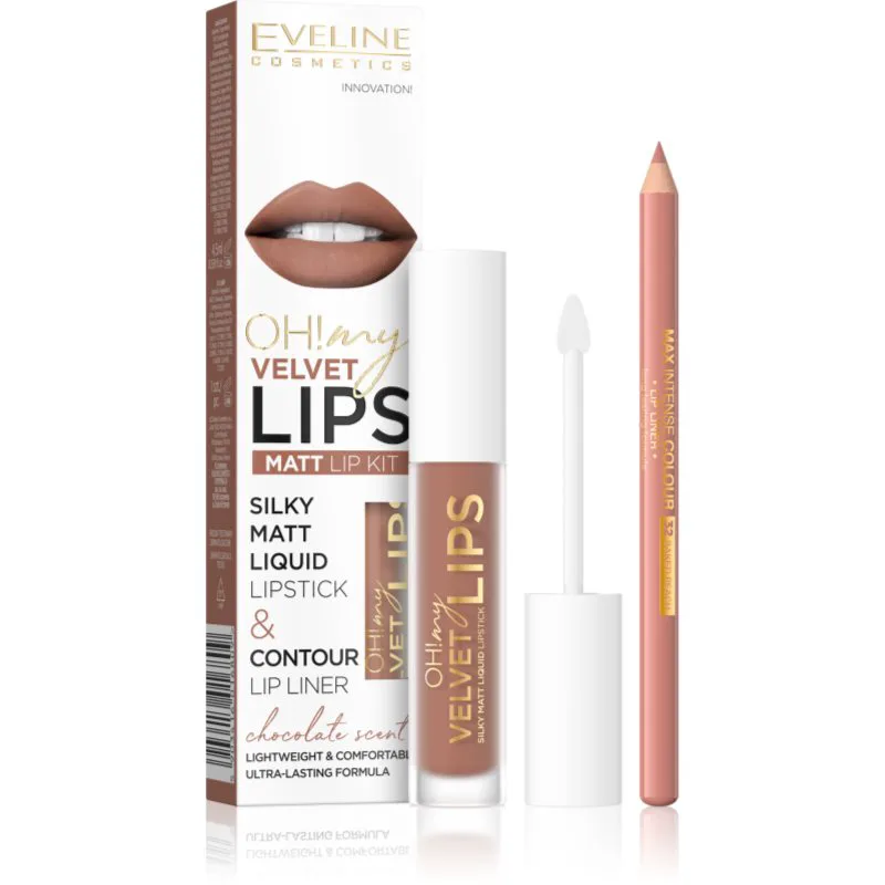 Eveline Cosmetics OH! my LIPS Velvet σετ για τα χείλη 14 Choco Truffle 1 τμχ