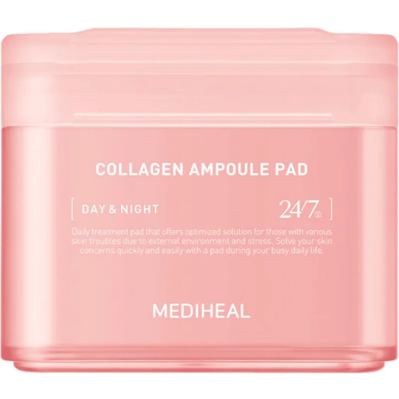 Mediheal Day & Night Collagen Ampoule Toner Pads Εμποτισμένα Δισκία Κολλαγόνου με Ευεργετικά Συστατικά για Άμεση Ενυδάτωση & Αναζωογόνηση της Επιδερμίδας 100 Τεμάχια