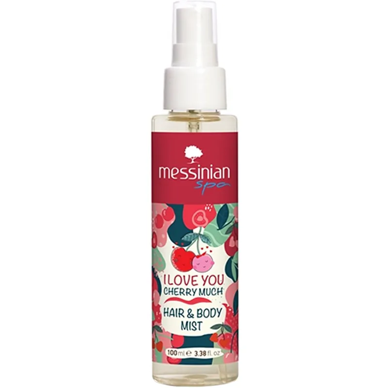 Messinian Spa I Love You Cherry Much Hair & Body Mist Ενυδατικό Mist Μαλλιών & Σώματος με Ακαταμάχητο Φρουτώδες Άρωμα Κεράσι 100ml
