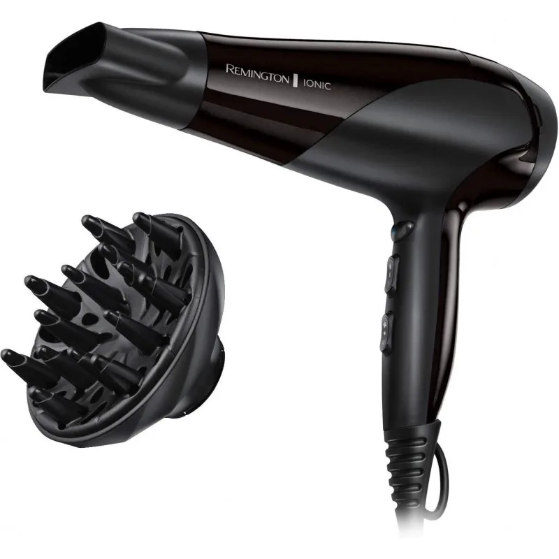 Πιστολάκι Μαλλιών Remington Power Dry Ionic D3198, 2200 W, 2 ταχύτητες, 3 θερμοκρασίες, ιονισμός, Μαύρο