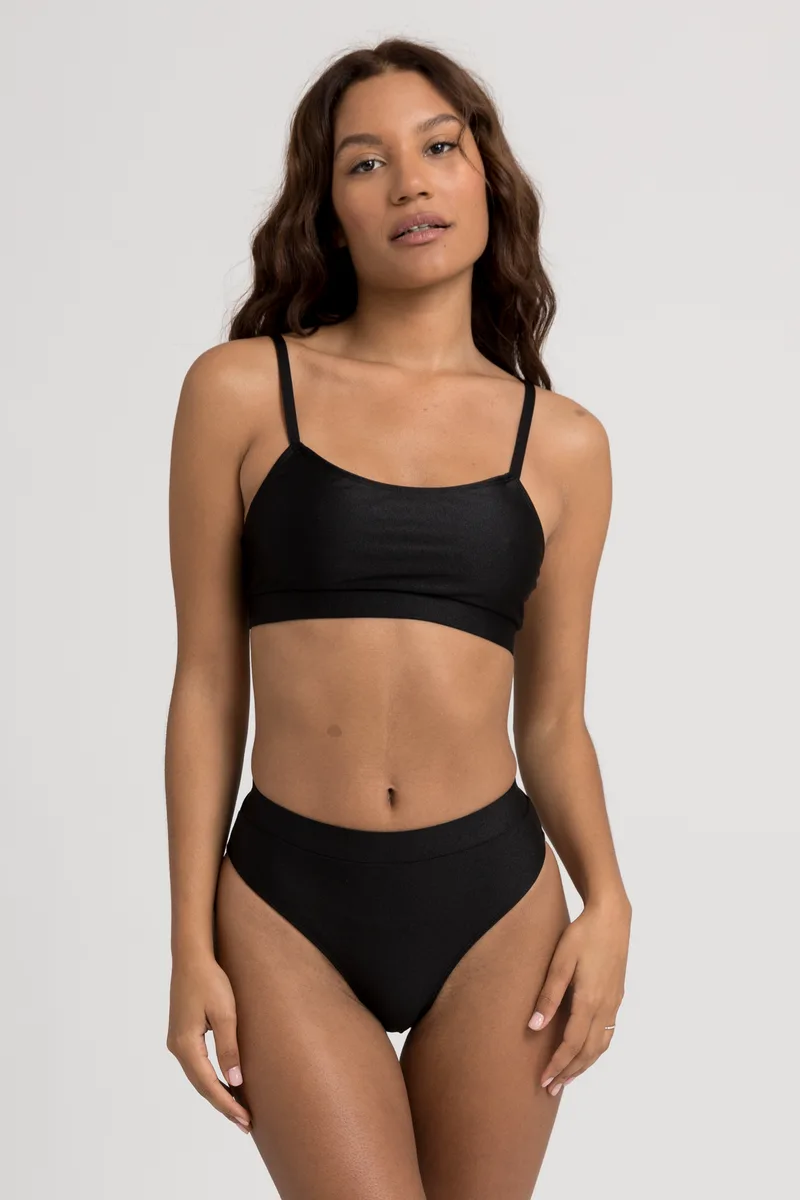 Μαγιό γυναικείο μπουστάκι με τιράντες Black Cool Summer ET1432-1-Μαύρο