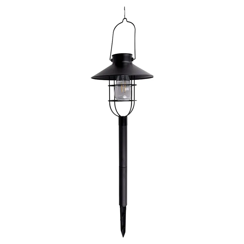 Φανάρι Κήπου LED Ηλιακό Μαύρο 21.8x21.8x64cm GRUNDIG