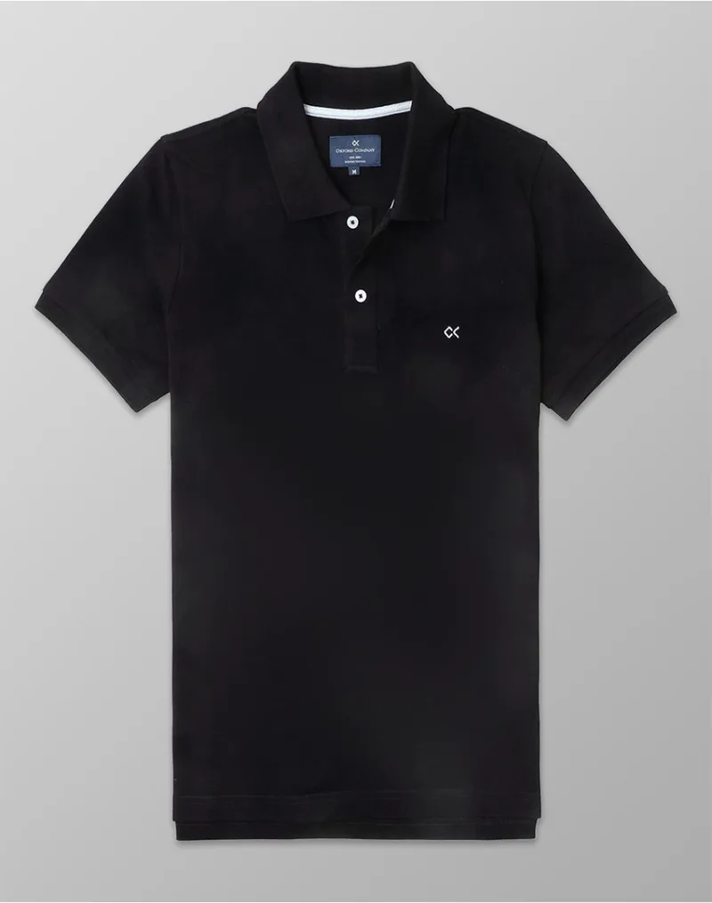OXFORD COMPANY POLO KM SLIM FIT 100% ΒΑΜΒΑΚΙ ΜΠΛΟΥΖΑ P513-PZ00.18-18 Black
