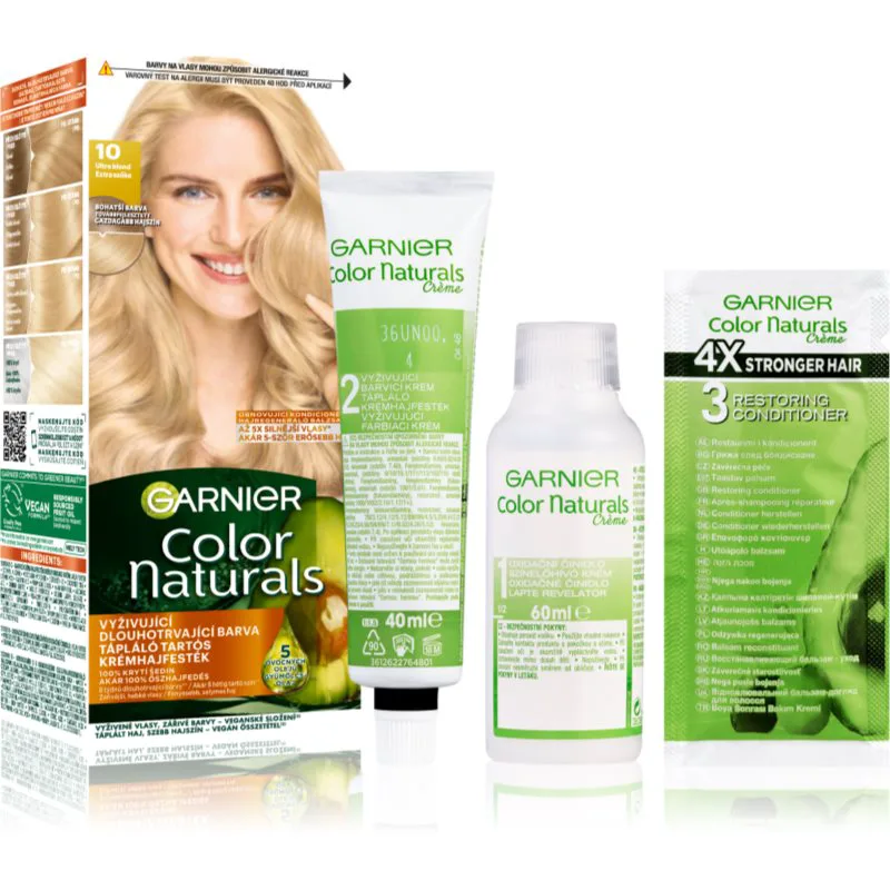 Garnier Color Naturals Creme βαφή μαλλιών απόχρωση 10 Natural Ultra Light Blond 1 τμχ