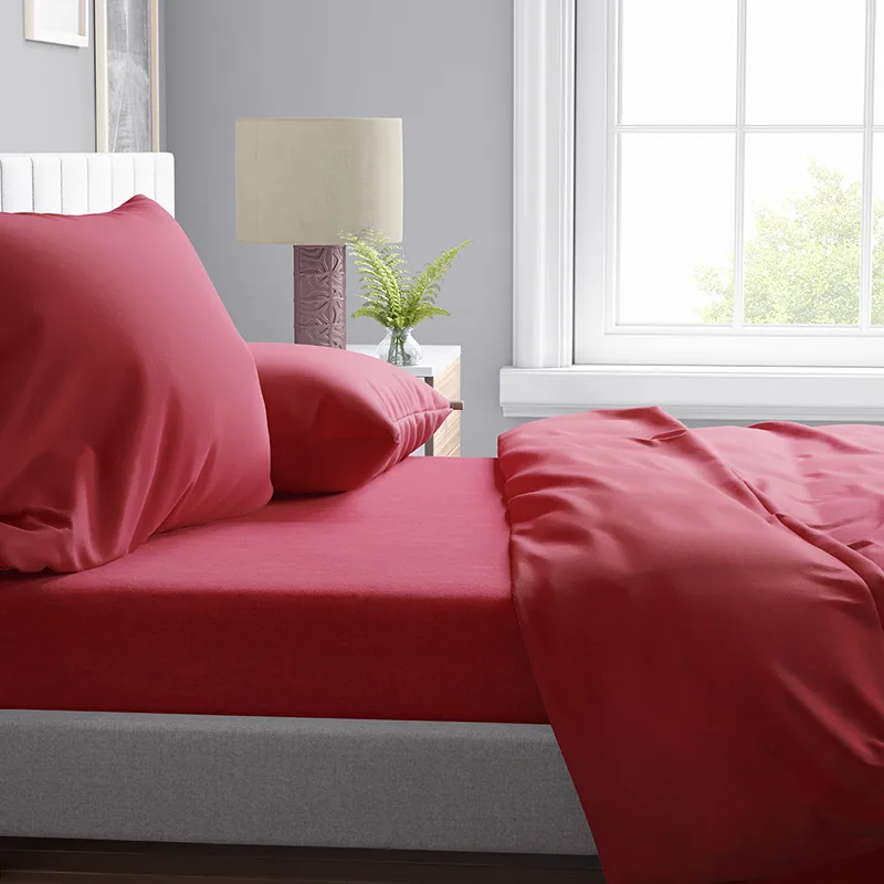 Σεντόνι Υπέρδιπλο 240x270 Dimcol Melange 10 Red Ks 240x270