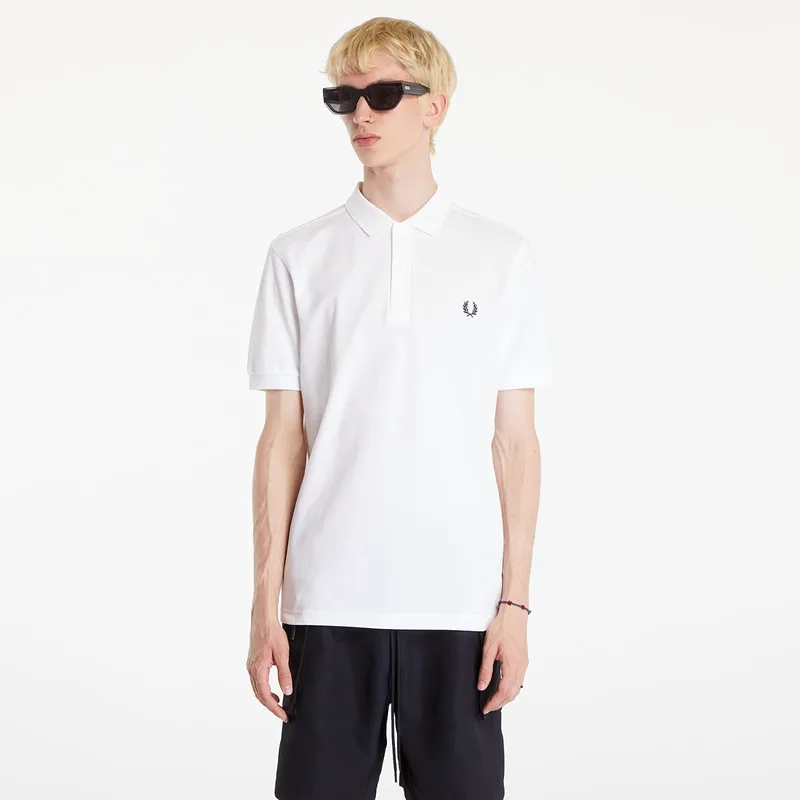 T-shirt FRED PERRY Plain Polo Short Sleeve Tee White XL
