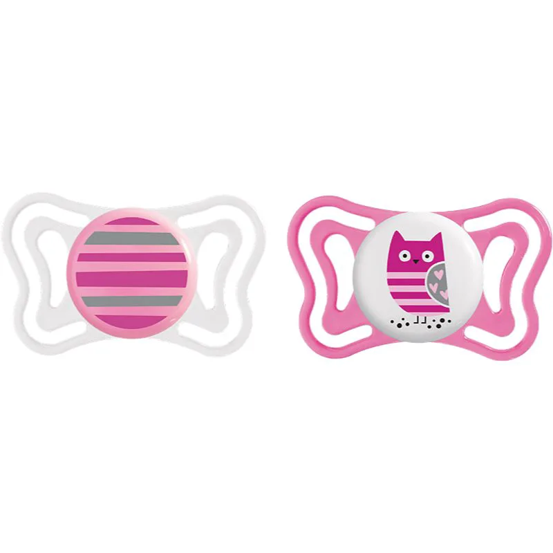 Chicco Physio Light 6-16m πιπίλα Girl-Strips/Owl 2 τμχ