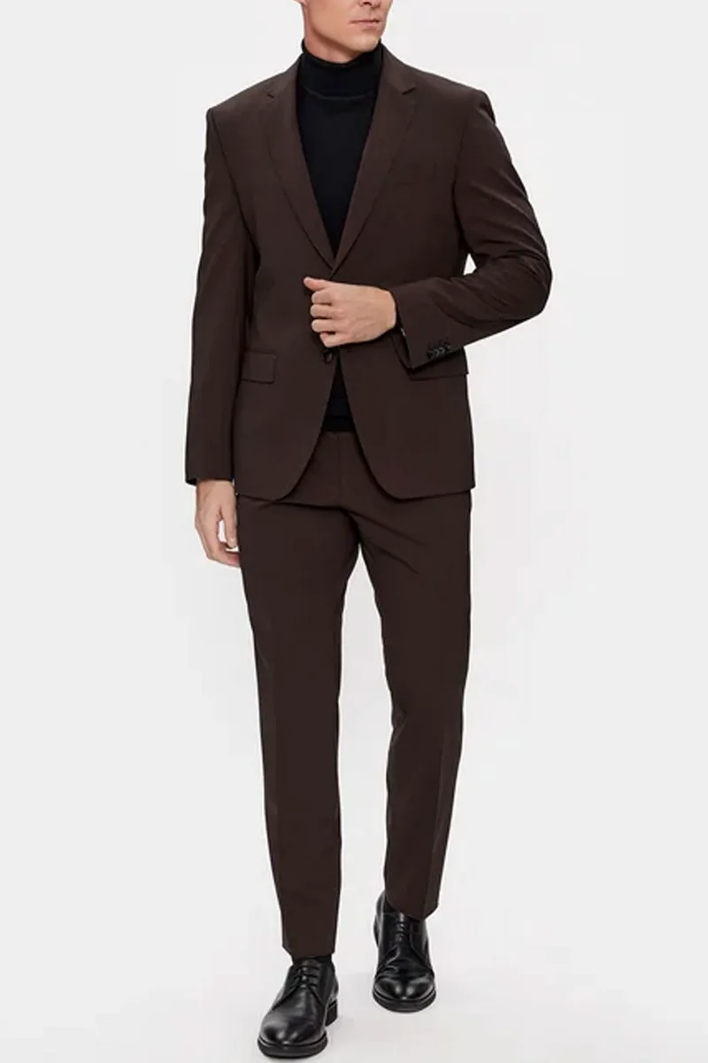 BOSS ΚΟΣΤΟΥΜΙ H-HUGE-2PCS-224 LANIFICIO TESSE BI-STRETCH SLIM FIT ΜΠΟΡΝΤΩ