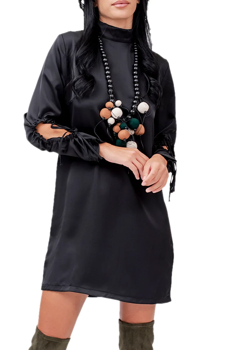 Φόρεμα Kendal + Kylie Shirred Sleeves A Line Mini KKW3703007-BLACK Γυναικείο